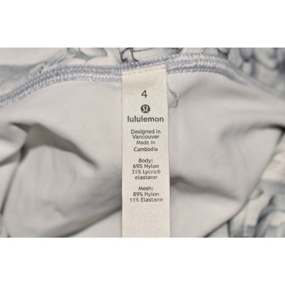 LULULEMON $88 Train Time Crop 21" Twine‎ White Multi White Size 4 - Picture 4 of 4
